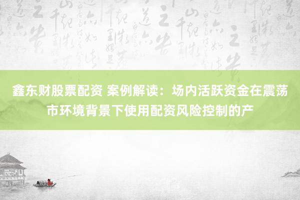 鑫东财股票配资 案例解读：场内活跃资金在震荡市环境背景下使用配资风险控制的产
