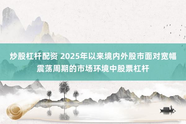 炒股杠杆配资 2025年以来境内外股市面对宽幅震荡周期的市场环境中股票杠杆